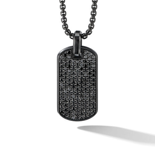 Streamline Pavé Tag in Black Titanium with Black Diamonds