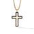 Forged Carbon Cross Pendant with 18K Yellow Gold, 37mm