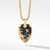 Load image into Gallery viewer, Waves Shield Pendant in 18K Yellow Gold with Forged Carbon