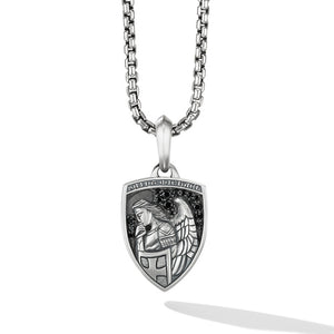 St. Michael Amulet with Pavé Black Diamonds