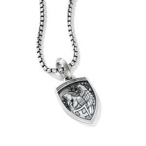 St. Michael Amulet with Pavé Black Diamonds