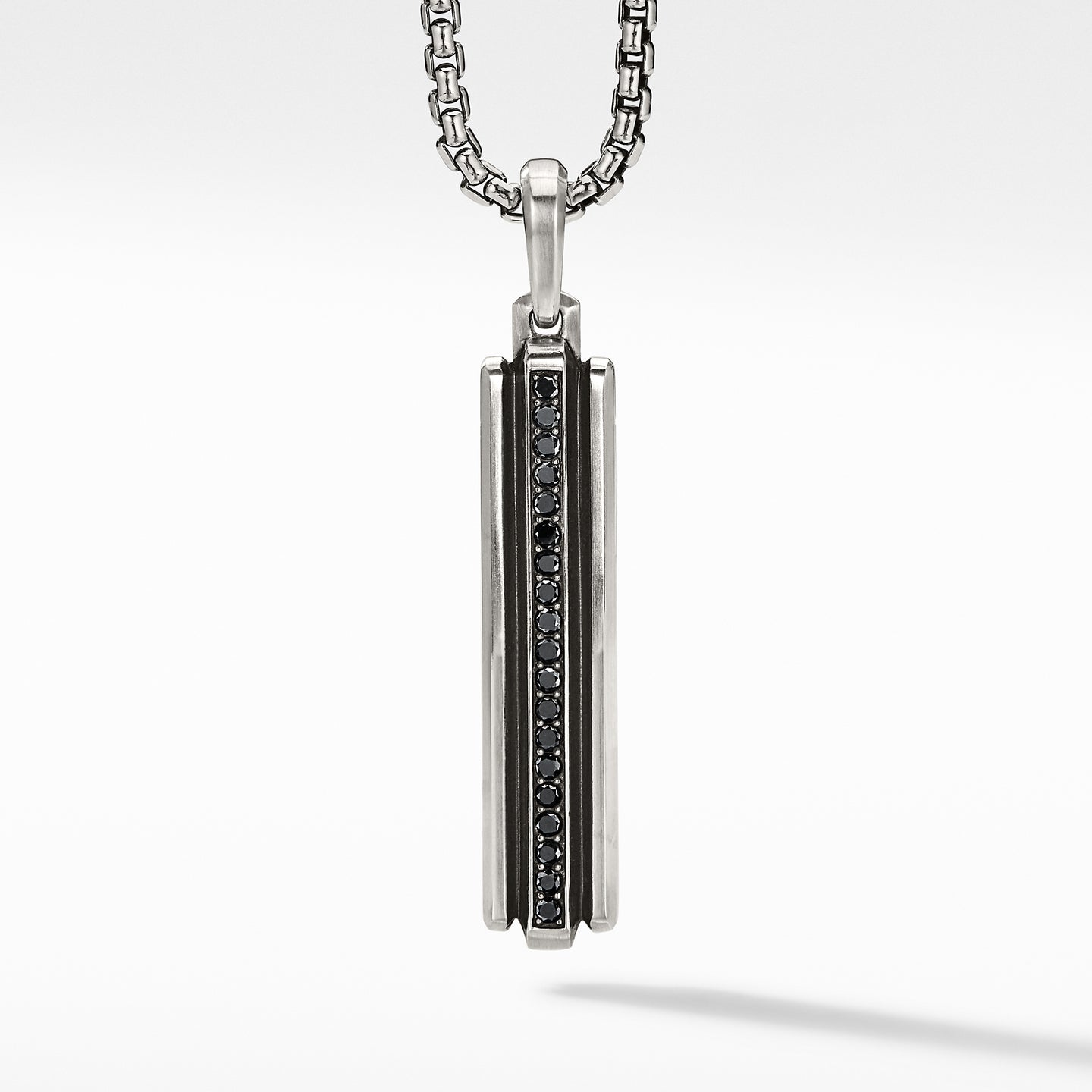 Deco Ingot Pendant with Pavé Black Diamonds