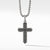 Deco Cross Pendant with Pavé Black Diamonds