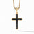 Load image into Gallery viewer, Forged Carbon Cross in 18K Yellow Gold
