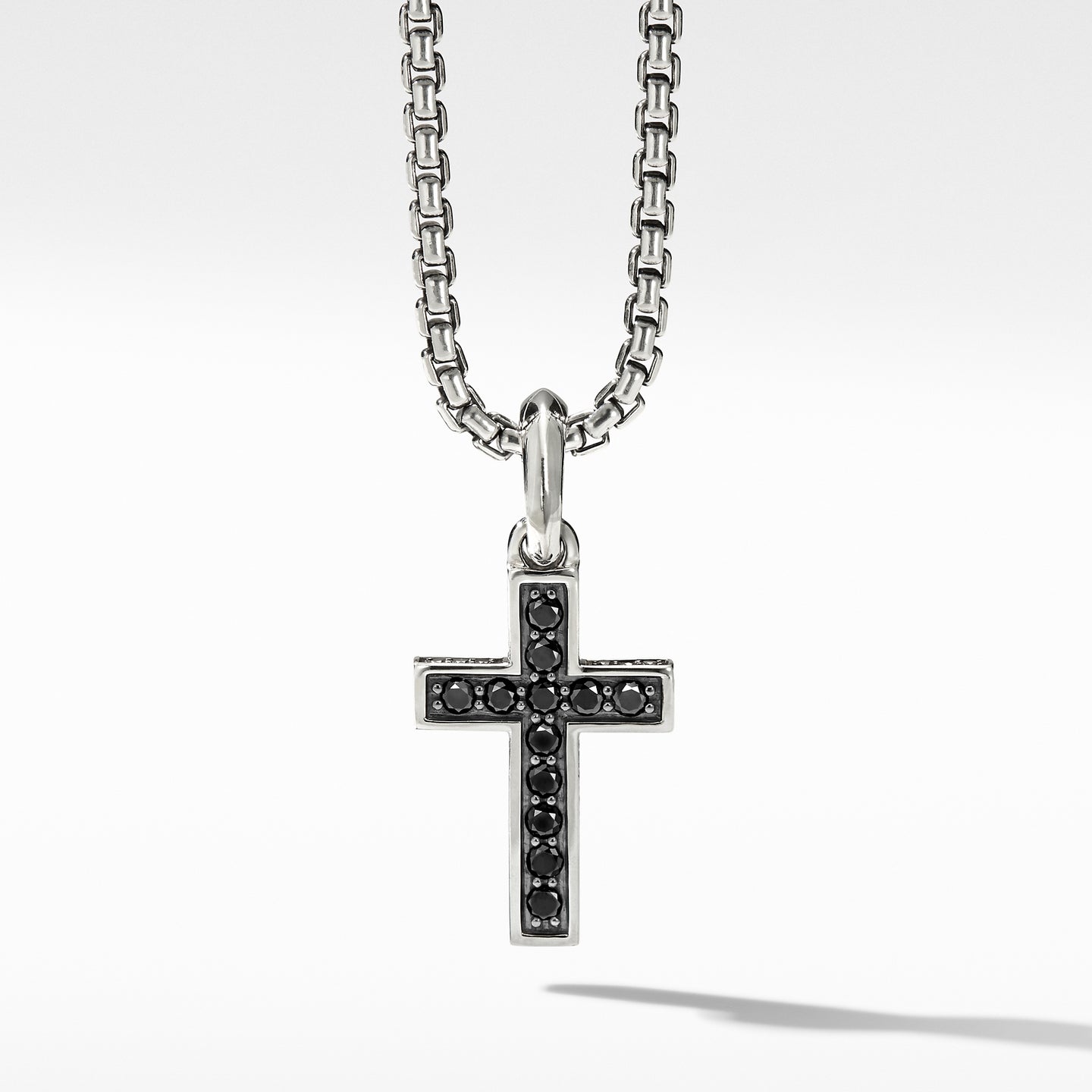 Cross Pendant with Pavé Black Diamonds