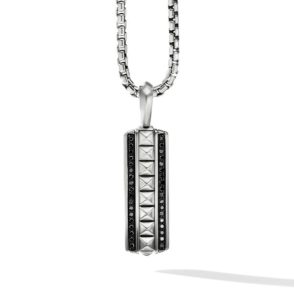 Pyramid Ingot Tag with Pavé Black Diamonds