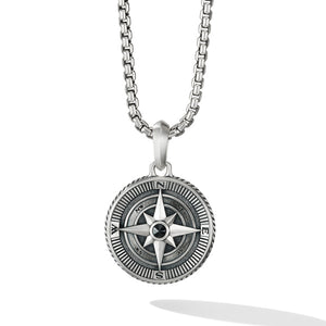 Maritime Compass Amulet with Center Black Diamond