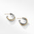 David Yurman Sterling Silver Crossover Hoop Earrings with 18K Yellow Gold