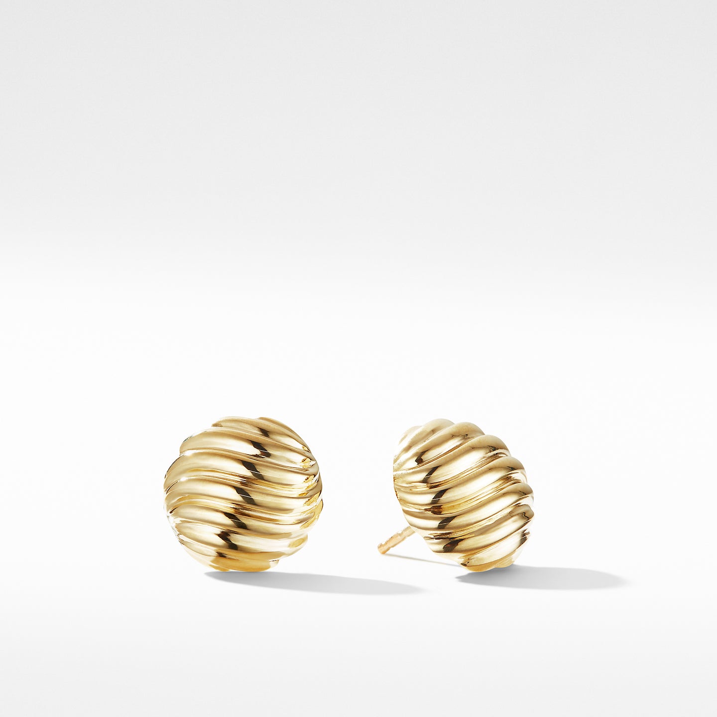 Sculpted Cable Earrings in Gold