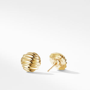 Sculpted Cable Earrings in Gold