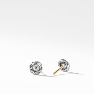 David Yurman Sterling Silver Infinity Earrings with Diamonds