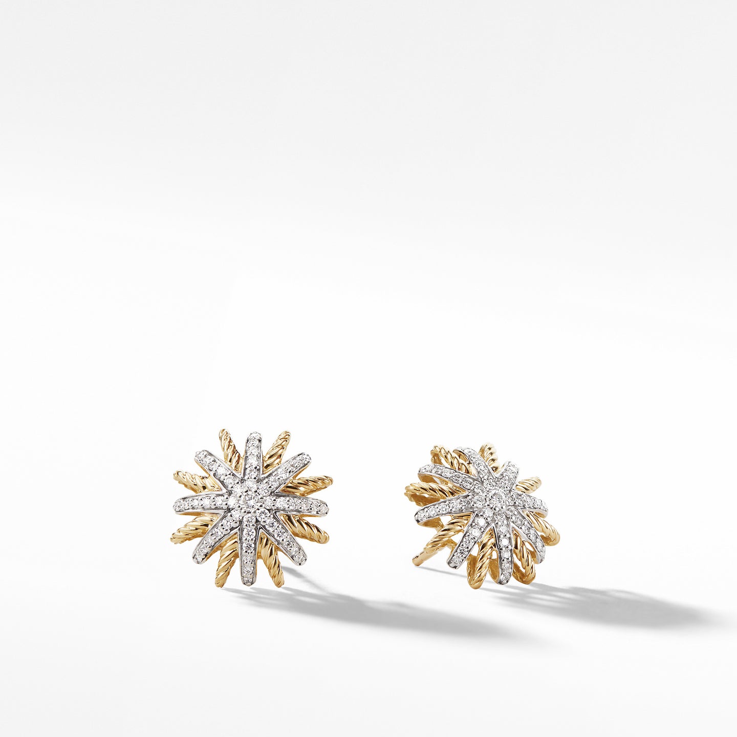 Starburst Earrings with Diamonds in Gold