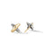 Petite X Stud Earrings with 18K Yellow Gold