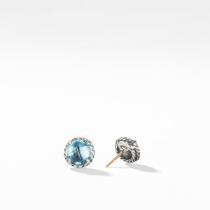 David Yurman Stud Earrings with Blue Topaz