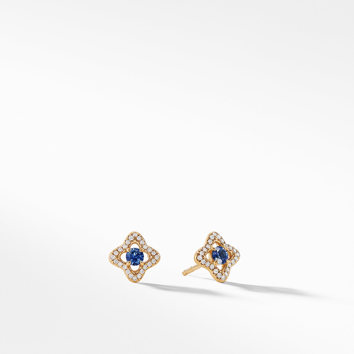 Earrings with Blue Sapphires and Diamonds in 18K Gold