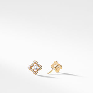 Venetian Quatrefoil Earrings with Diamonds in Gold