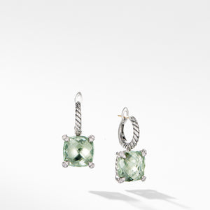 Châtelaine® Drop Earrings with Prasiolite and Diamonds