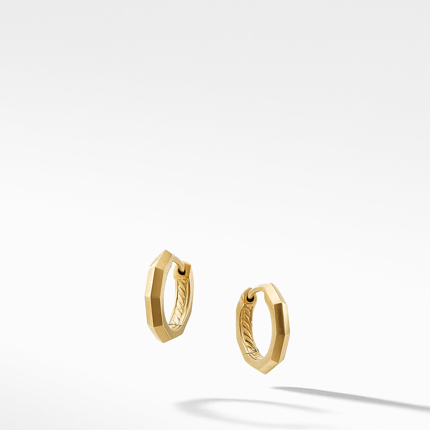 Stax Faceted Huggie Hoop Earrings in 18K Gold