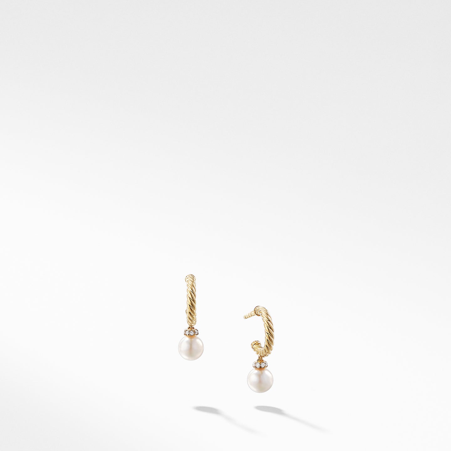 Solari Hoop Earrings with Cultured Pearl and Diamonds in 18K Gold