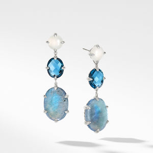 Châtelaine® Drop Earrings with Labradorite, Hampton Blue Topaz, and White Moonstone