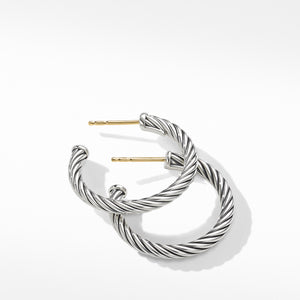 David Yurman Small Cable Hoop Earrings in Sterling Silver
