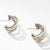 David Yurman Silver and 18K Yellow Gold Crossover Huggie Hoop Earrings