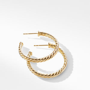 David Yurman Cable Spira Hoop Earrings in 18K Gold