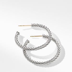 David Yurman Sterling Silver Cable Hoop Earrings