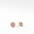Load image into Gallery viewer, Small Cushion Stud Earrings in 18K Rose Gold with Pavé Cognac Diamonds