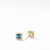 Petite Chatelaine® Pavé Bezel Stud Earring in 18K Yellow Gold with Hampton Blue Topaz