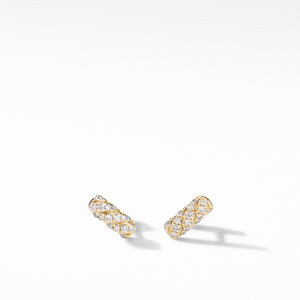 Barrels Stud Earrings in 18K Yellow Gold with Diamonds