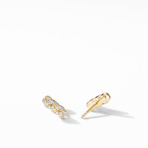 Barrels Stud Earrings in 18K Yellow Gold with Diamonds