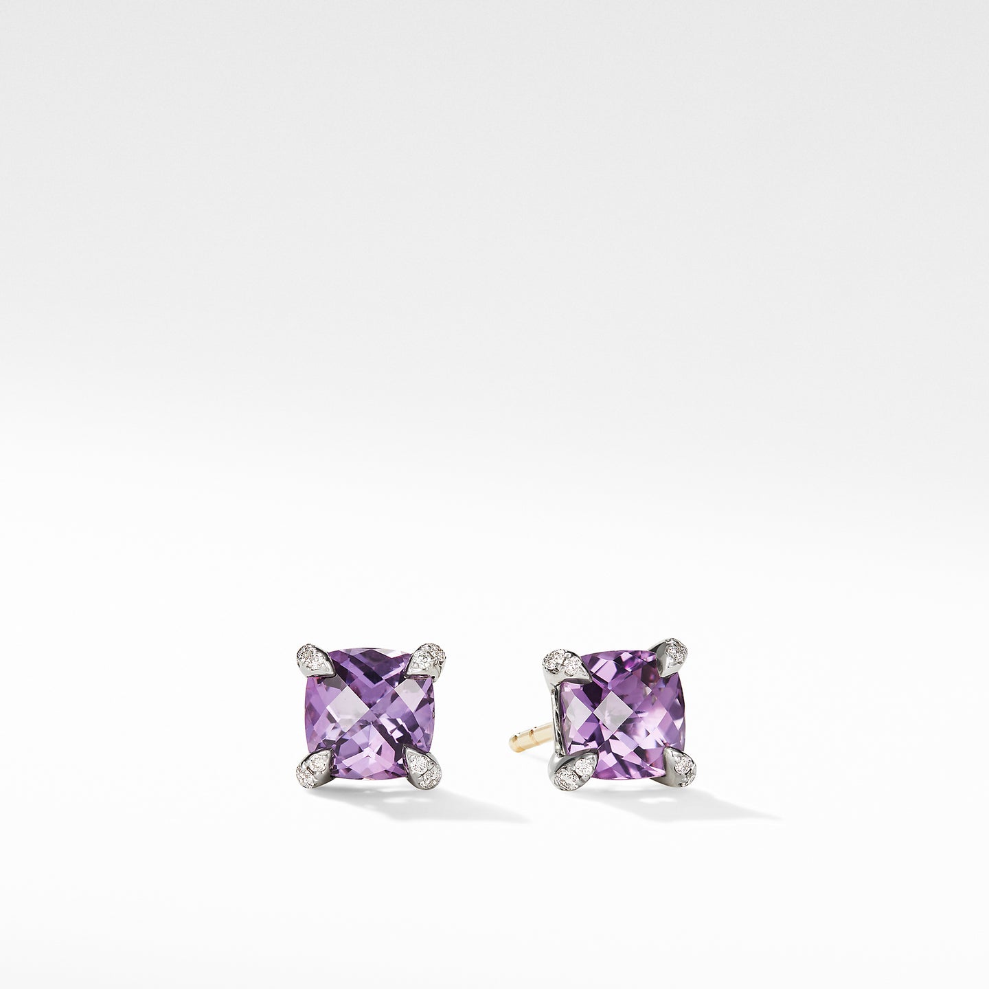 Chatelaine® Stud Earrings with Amethyst and Diamonds