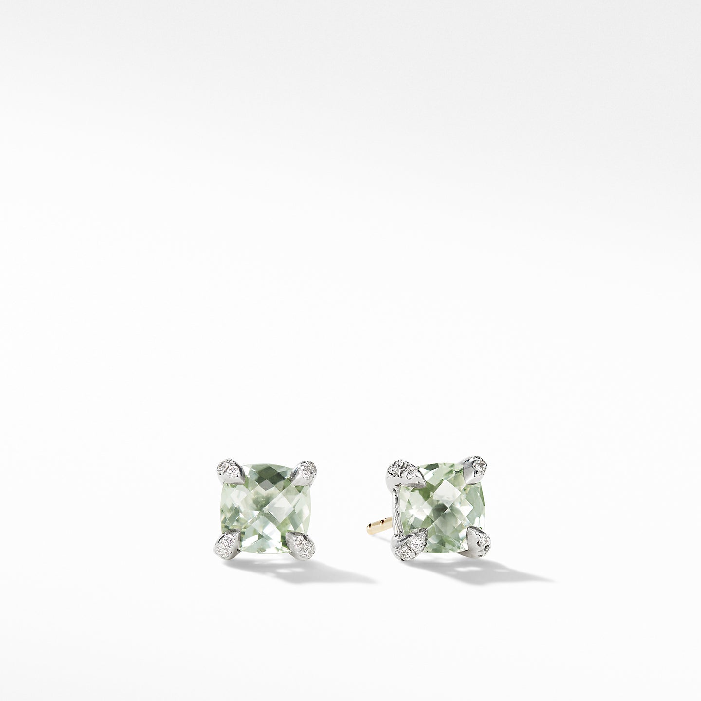 Chatelaine® Stud Earrings with Prasiolite and Diamonds