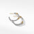 David Yurman Silver Petite Helena Hoop Earrings with 18K Yellow Gold and Diamonds