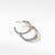 David Yurman Silver Petite Helena Hoop Earrings with 18K Yellow Gold and Diamonds