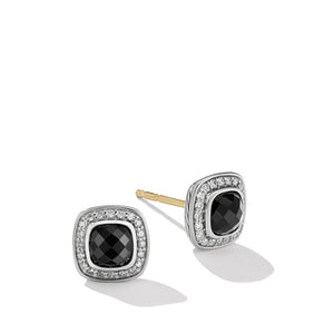 Petite Albion Stud Earrings with Black Onyx and Pavé Diamonds