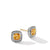 Petite Albion Stud Earrings with Citrine and Pavé Diamonds