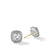 Petite Albion Stud Earrings with White Topaz and Pavé Diamonds