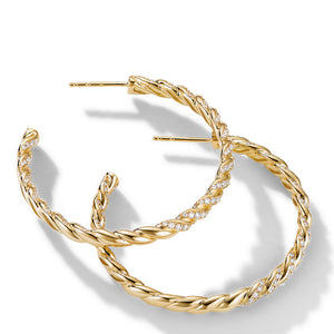 Pavéflex Hoop Earrings in 18K Yellow Gold