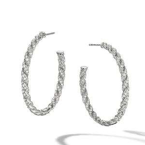 Pavéflex Hoop Earrings in 18K White Gold