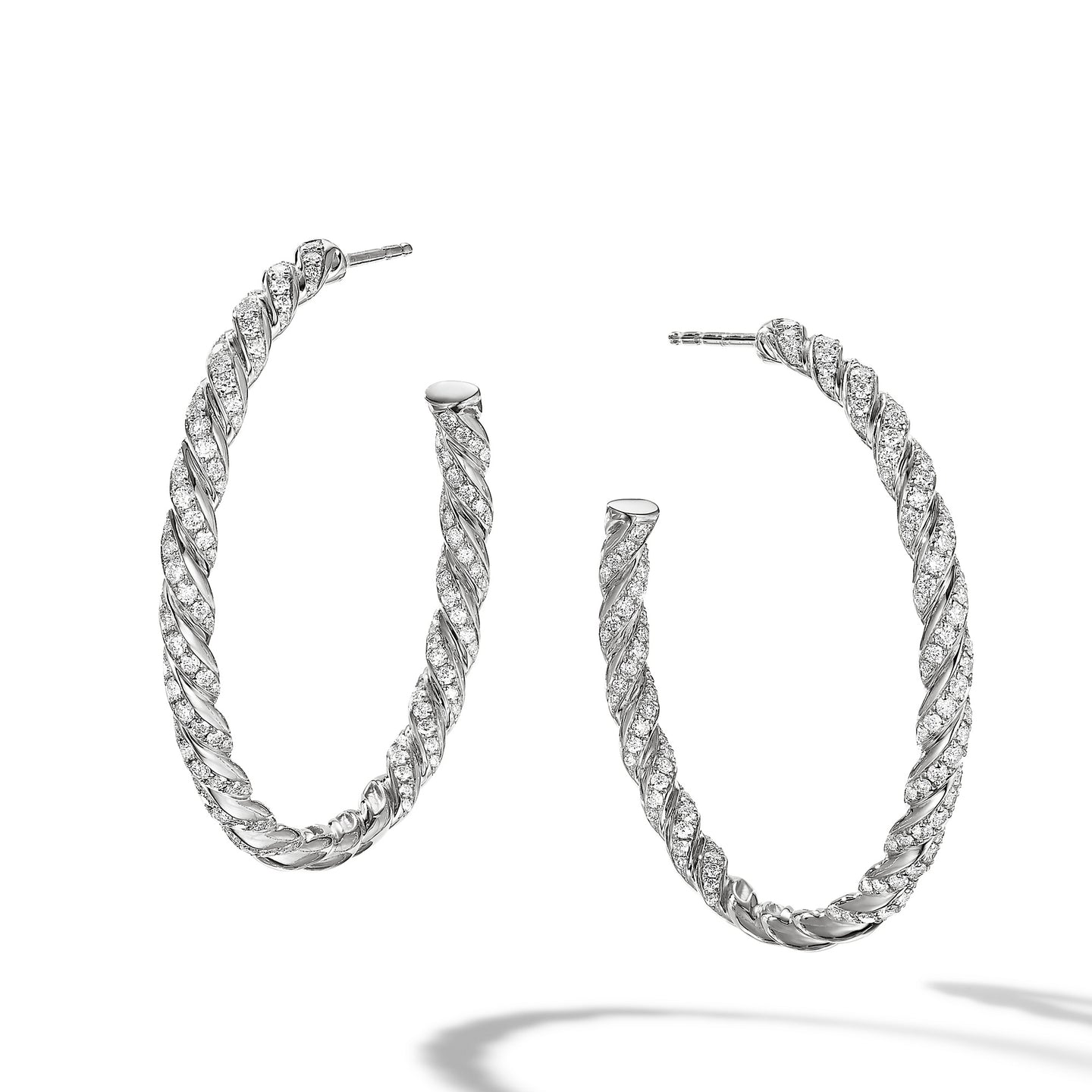 Pavéflex Hoop Earrings in 18K White Gold