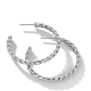 Pavéflex Hoop Earrings in 18K White Gold