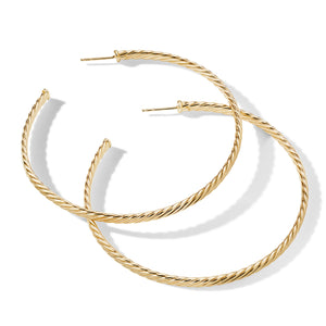 Sculpted Cable Hoop Earrings in 18K Yellow Gold
