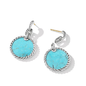 DY Elements® Drop Earrings with Turquoise and Pavé Diamonds Convertible to Pendant
