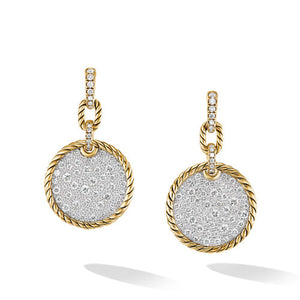 DY Elements Convertible Drop Earrings in 18K Yellow Gold with Pavé Diamonds