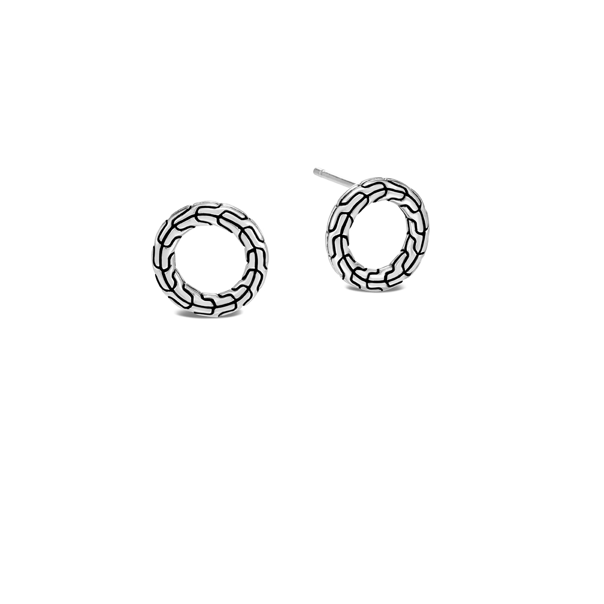 John Hardy Classic Chain Sterling Silver Circle Stud Earrings