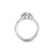 Side View of Round Diamond in Cushion Halo Engagement Ring in White Gold