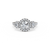 The Studio Collection Round Diamond Halo Three Stone Engagement Ring