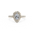 The Studio Collection Pear Shape Diamond Halo and Diamond Shank Engagement Ring
